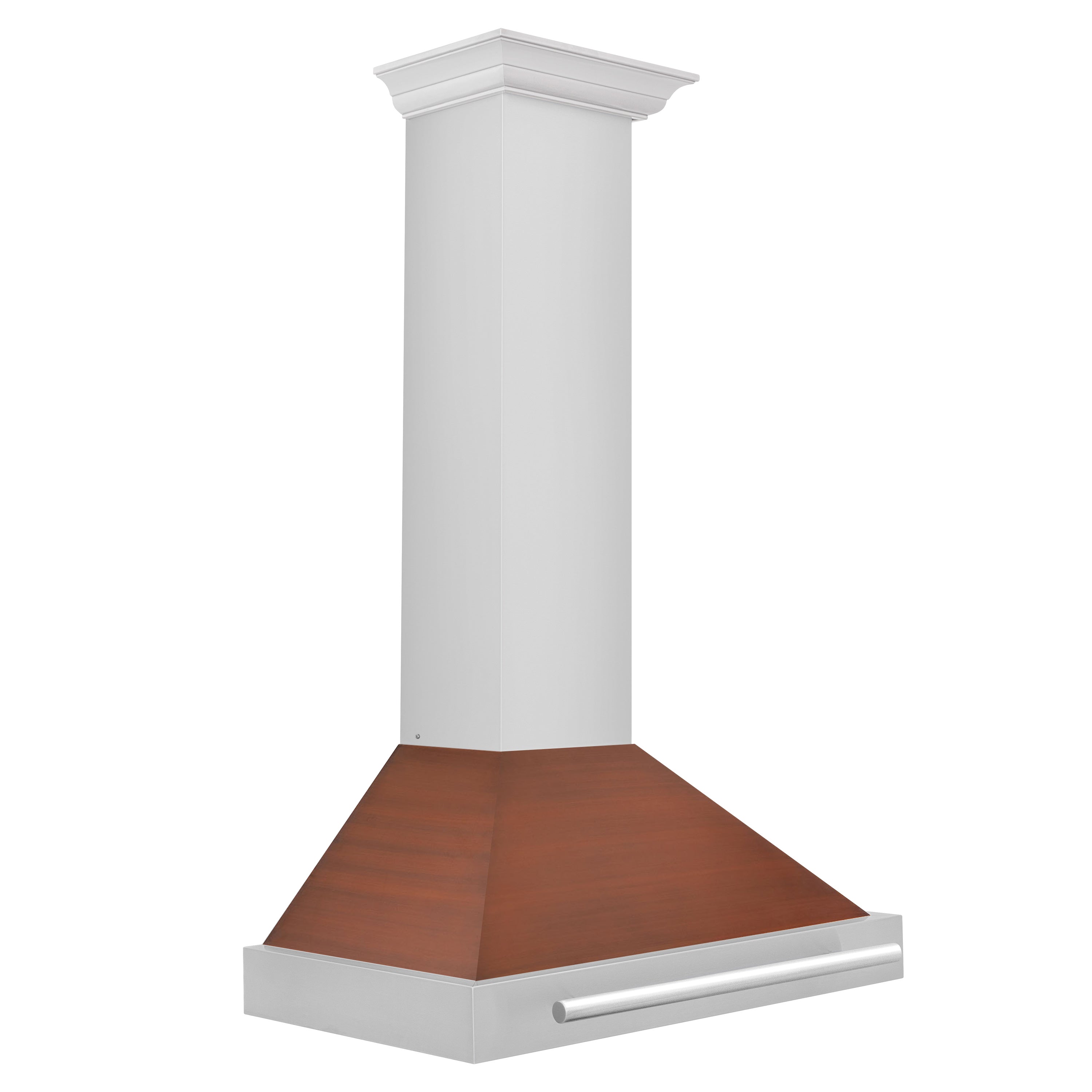 ZLINE 30 in. Wall Mount Range Hood 400 CFM Convertible Stainless Steel with Copper Shell and Stainless Steel Handle (KB4STX-C-30)