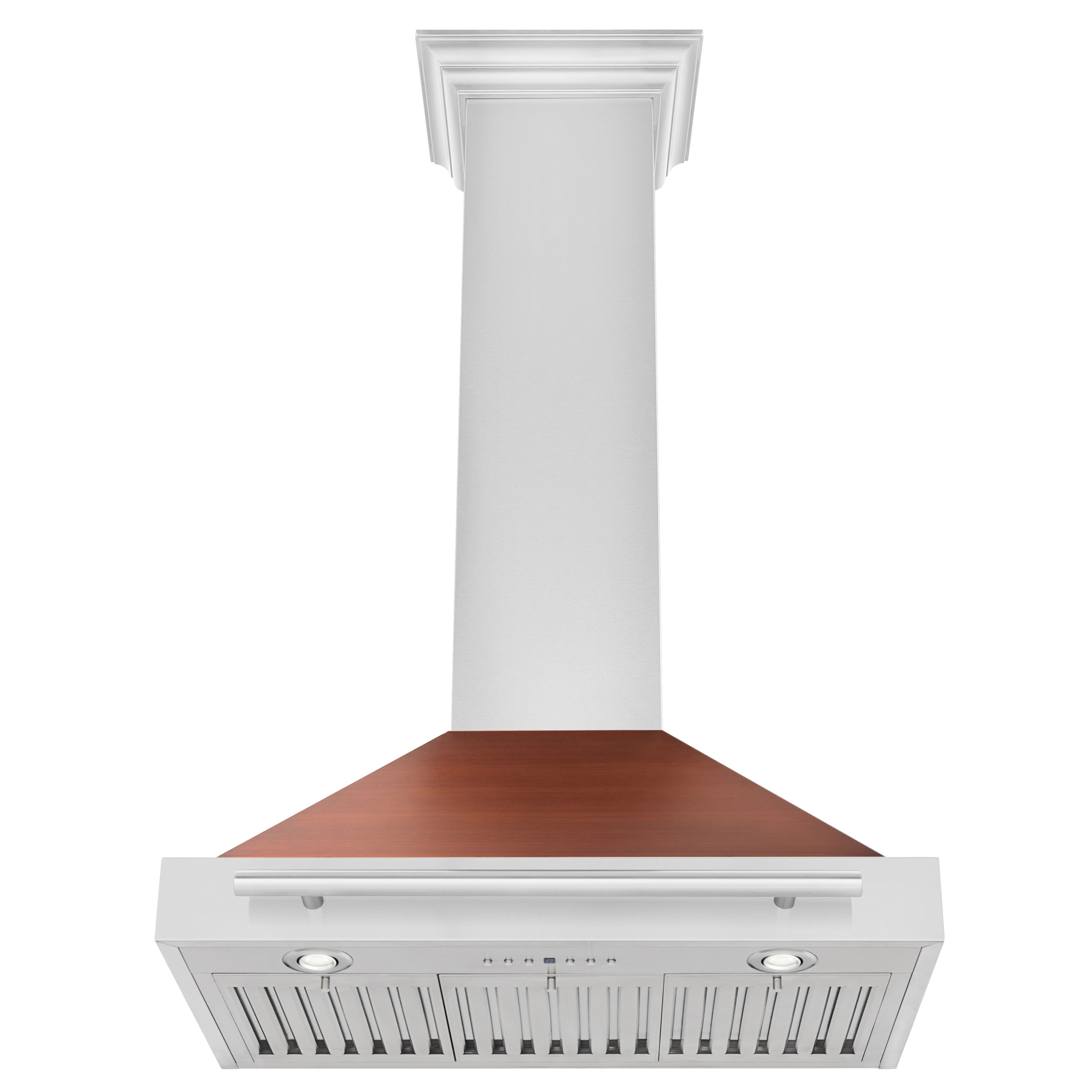 ZLINE 30 in. Wall Mount Range Hood 400 CFM Convertible Stainless Steel with Copper Shell and Stainless Steel Handle (KB4STX-C-30)