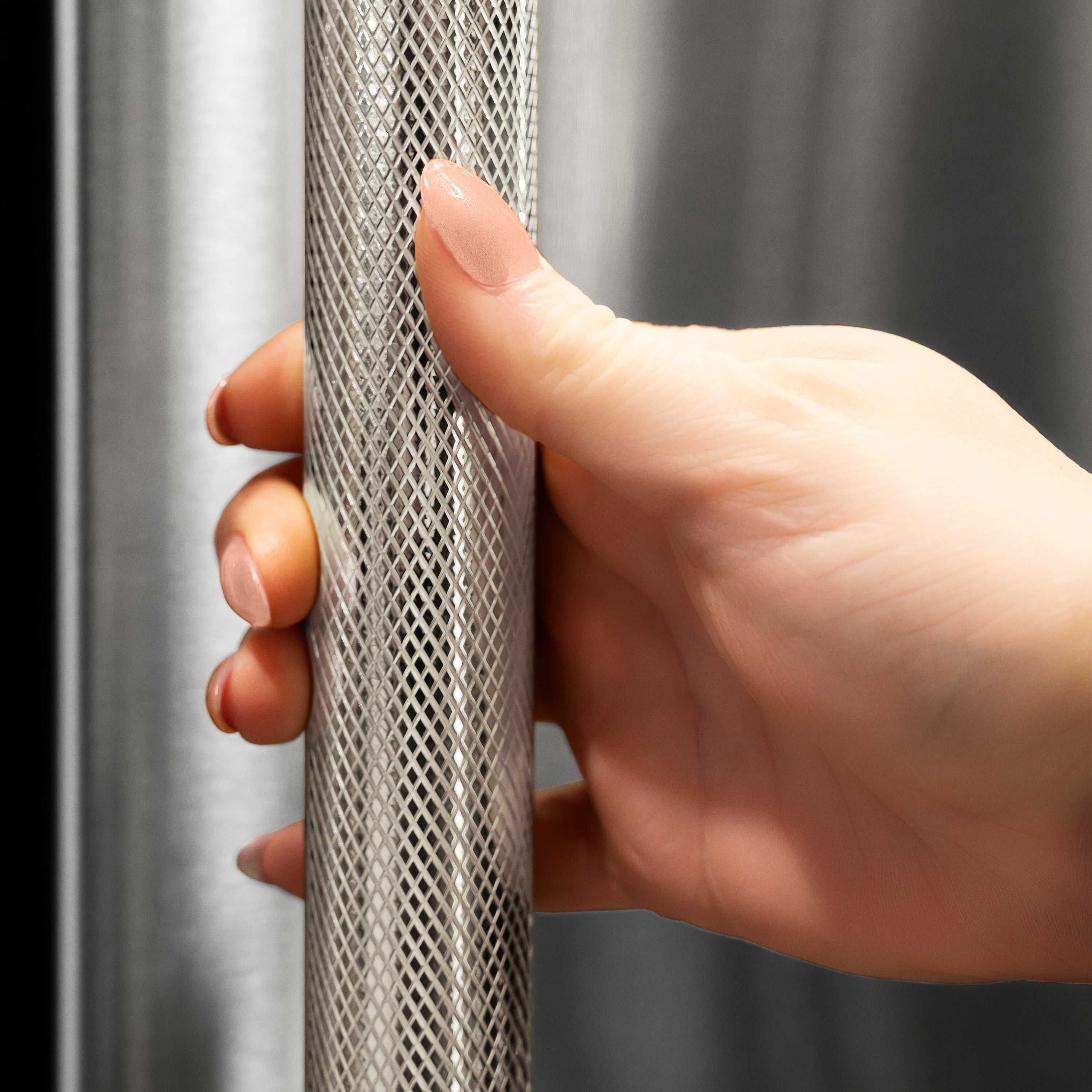 ZLINE 60 in. French Door Built-In Bottom Freezer Refrigerator 32.2 cu. ft. Stainless Steel Graphite Gray Interior Water Dispenser Ice Maker Polished Nickel Helix Handles (GRBIVZ-30460KPN)
