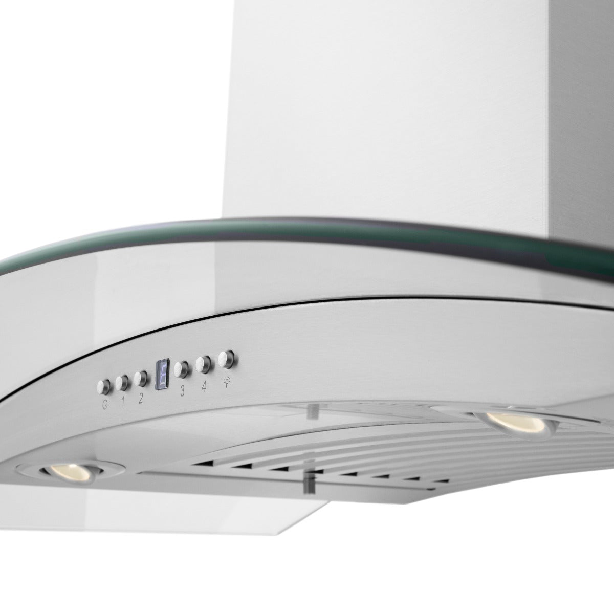 ZLINE 36 in Wall Mount Range Hood Convertible Vent Stainless Steel & Glass 4-Speed 700 CFM (KN4-36)