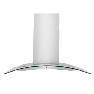 ZLINE 36 in Wall Mount Range Hood Convertible Vent Stainless Steel & Glass 4-Speed 700 CFM (KN4-36)