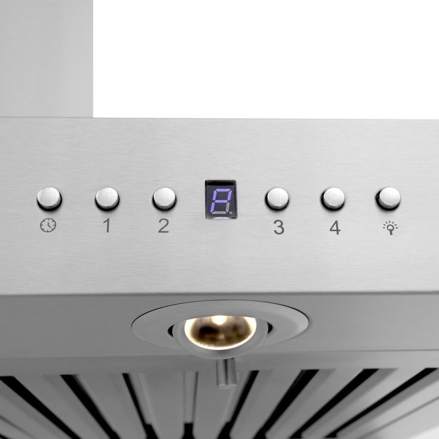 ZLINE 30 in. Wall Mount Range Hood 400 CFM Stainless Steel CrownSound Bluetooth Speakers (KECRN-BT-30)
