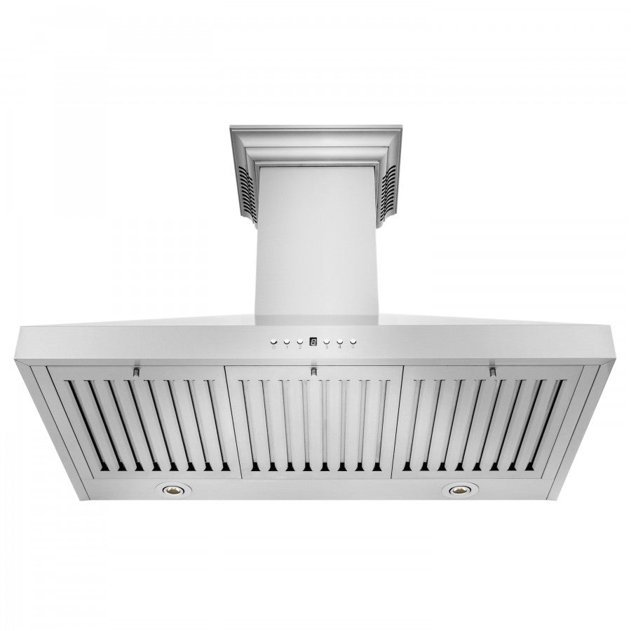 ZLINE 48 in. Wall Mount Range Hood Stainless Steel CrownSound® Bluetooth Speakers 700 CFM (KL3CRN-BT-48)