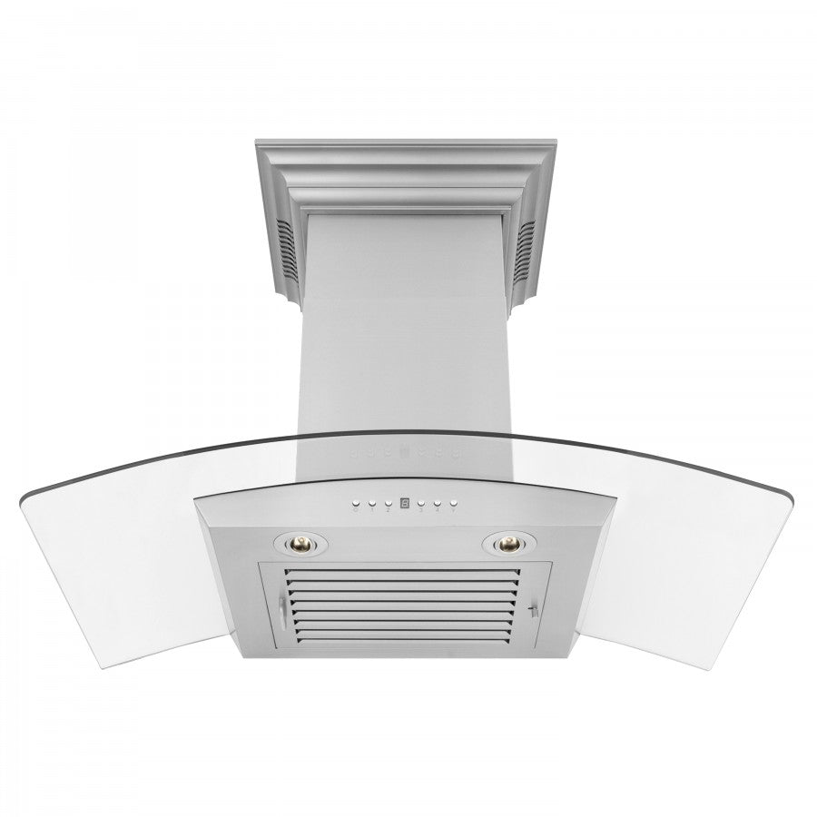ZLINE 30 in Wall Mount Range Hood Stainless Steel CrownSound Bluetooth Speakers 400 CFM (KZCRN-BT-30)