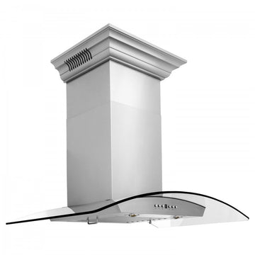 ZLINE 30 in Wall Mount Range Hood Stainless Steel CrownSound Bluetooth Speakers 400 CFM (KZCRN-BT-30)