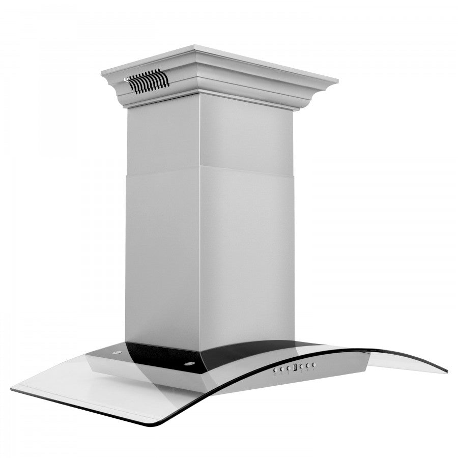 ZLINE 30 in Wall Mount Range Hood Stainless Steel CrownSound Bluetooth Speakers 400 CFM (KZCRN-BT-30)