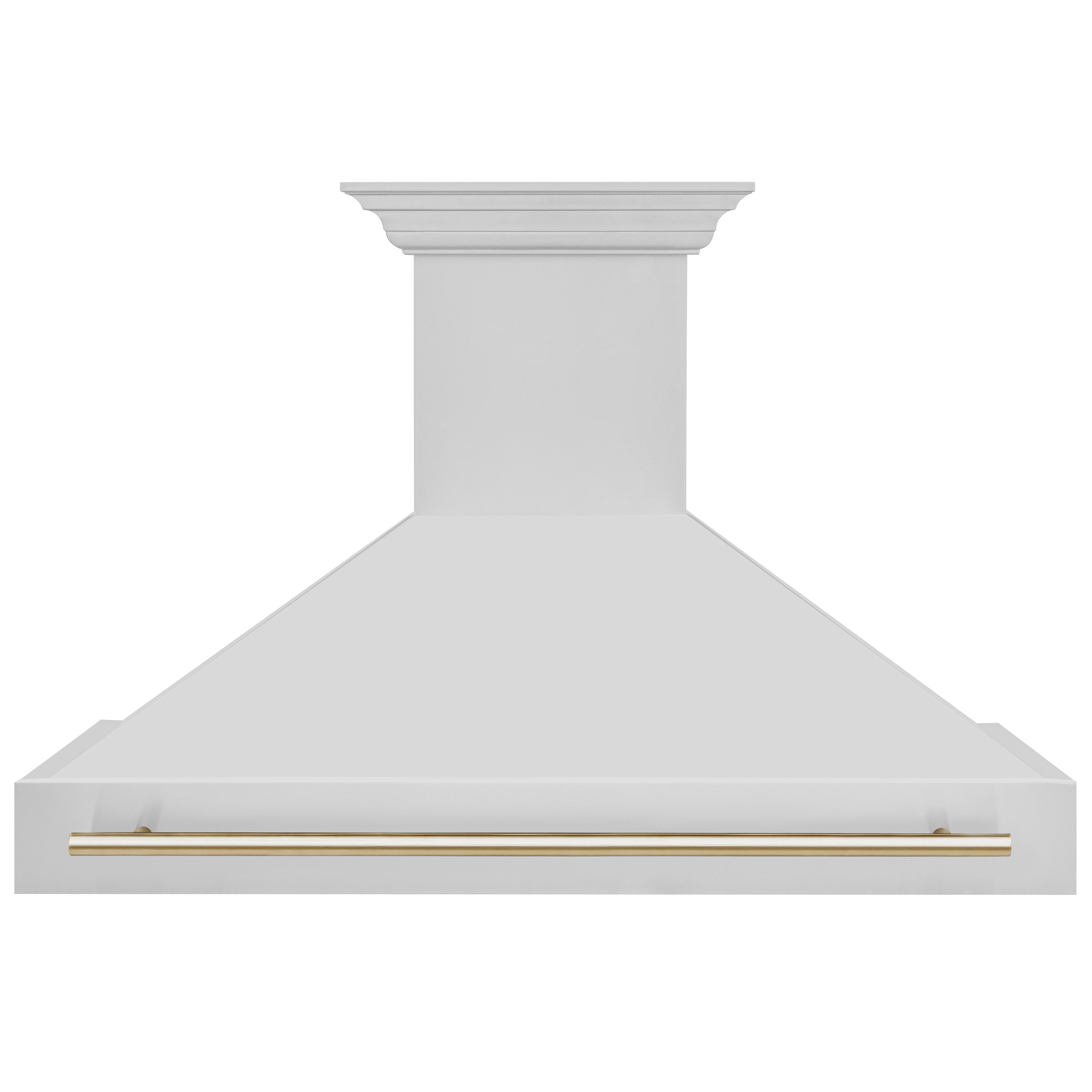 ZLINE 48 Inch Wall Mount Range Hood Stainless Steel Gold Handle Autograph Edition 8654STZ-48-G