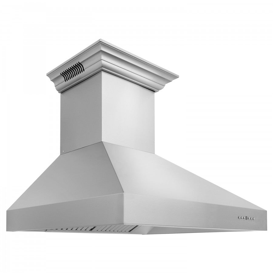 ZLINE 36 in. Wall Mount Range Hood Stainless Steel Built-In Bluetooth Speakers CrownSound® (697CRN-BT-36)