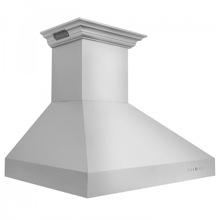 ZLINE 54 in. Wall Mount Range Hood Stainless Steel 400 CFM CrownSound® Bluetooth Speakers (697CRN-BT-54)
