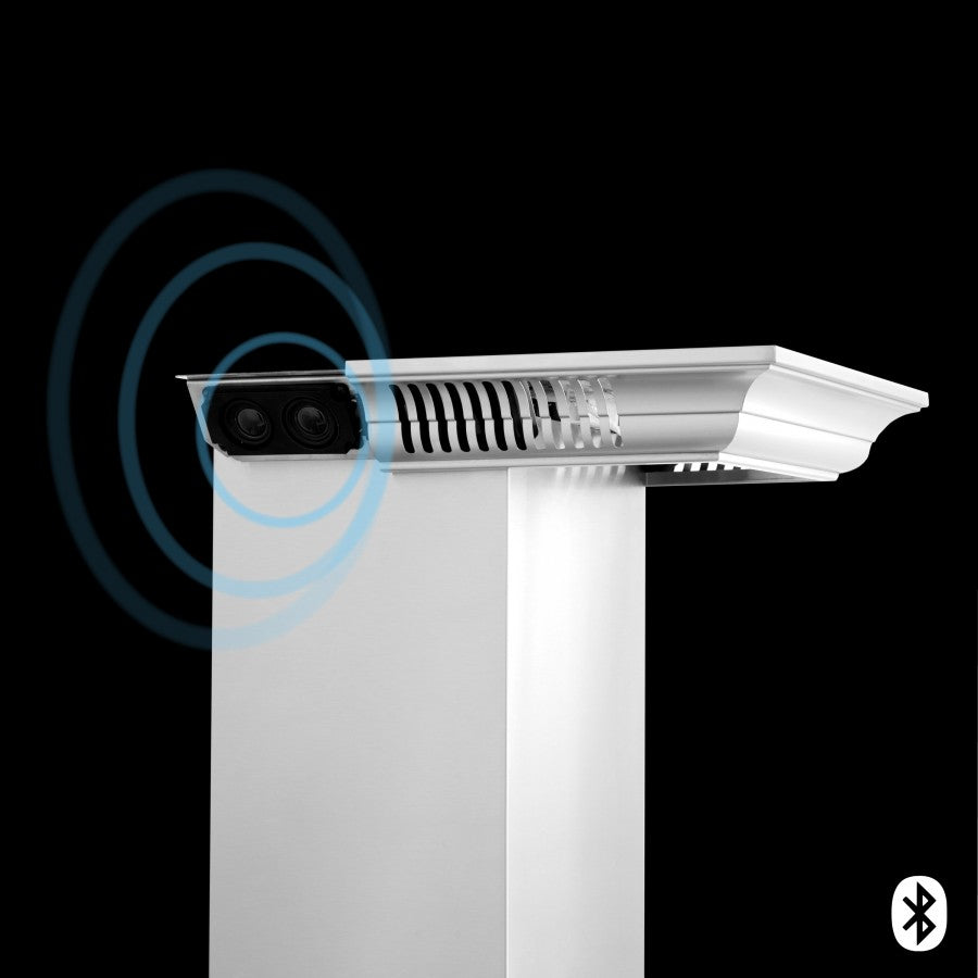 ZLINE 48 in. Wall Mount Range Hood Stainless Steel CrownSound® Bluetooth Speakers 700 CFM (KL3CRN-BT-48)