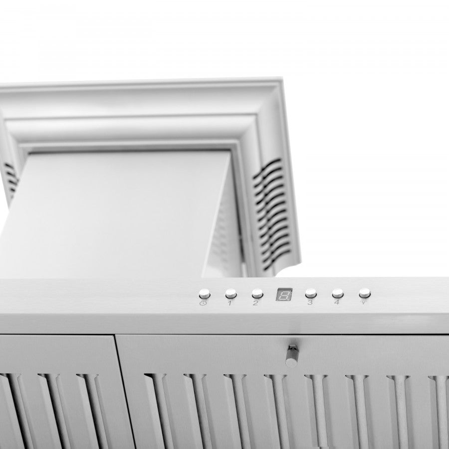 ZLINE 42 in. Wall Mount Range Hood Stainless Steel 400 CFM CrownSound Bluetooth Speakers (KL2CRN-BT-42)