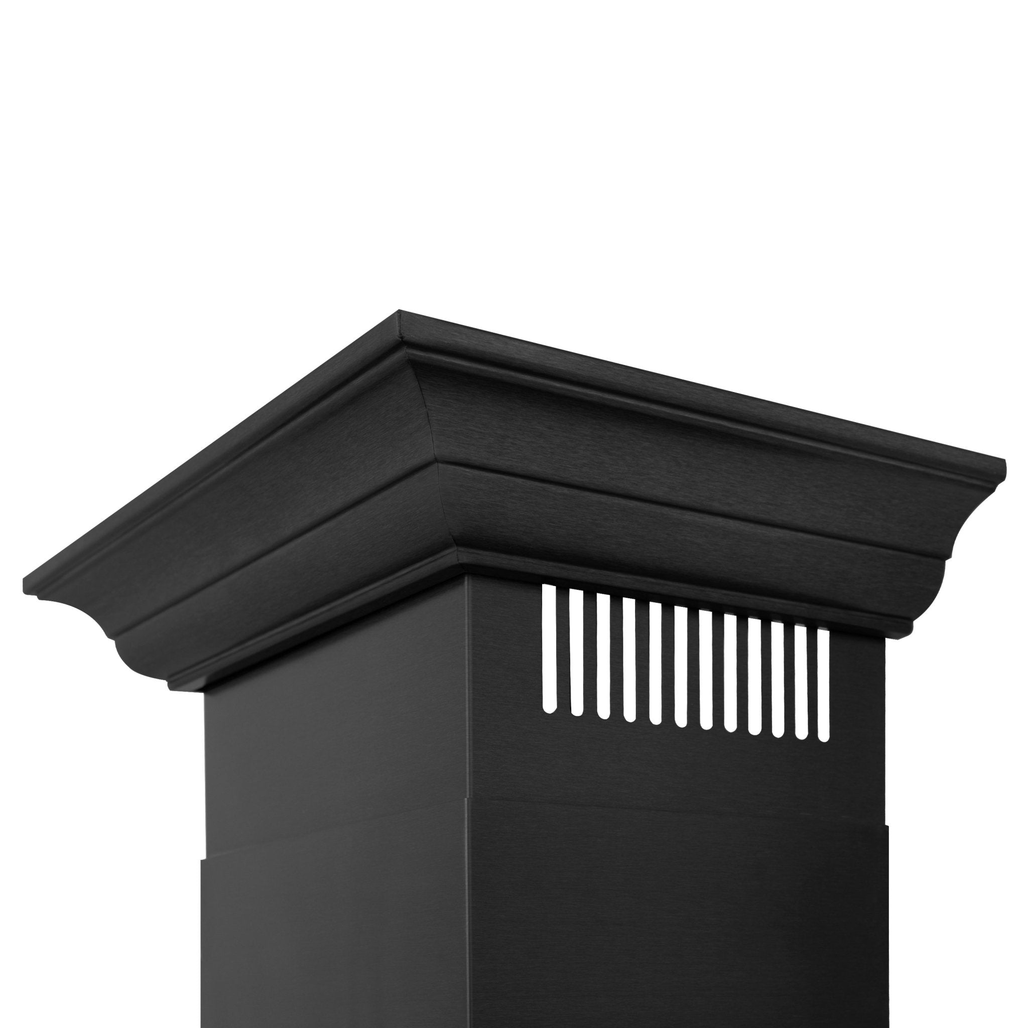 ZLINE 42 in. Wall Mount Range Hood Convertible Vent 400 CFM Black Stainless Steel Crown Molding (BSKBNCRN-42)