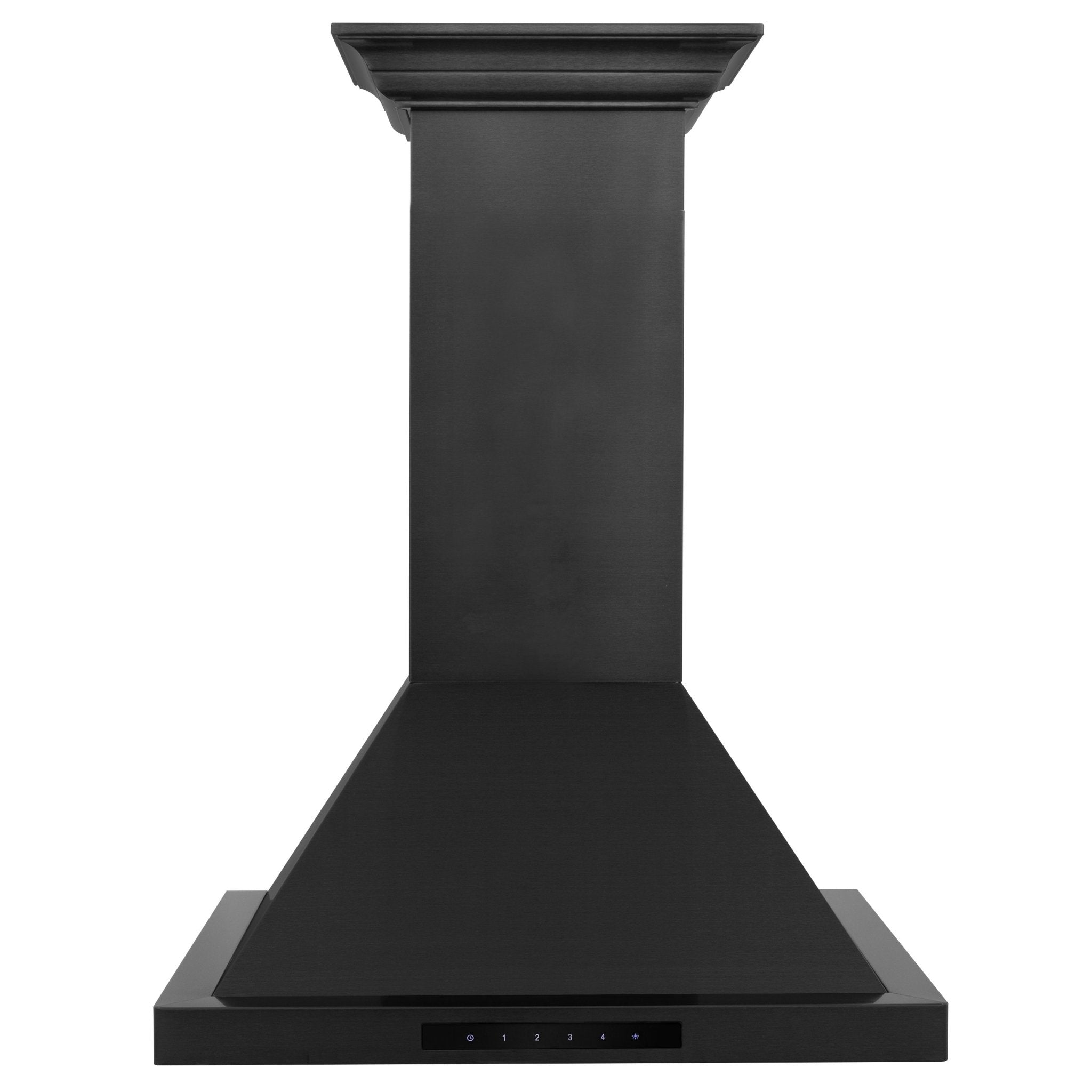 ZLINE 42 in. Wall Mount Range Hood Convertible Vent 400 CFM Black Stainless Steel Crown Molding (BSKBNCRN-42)