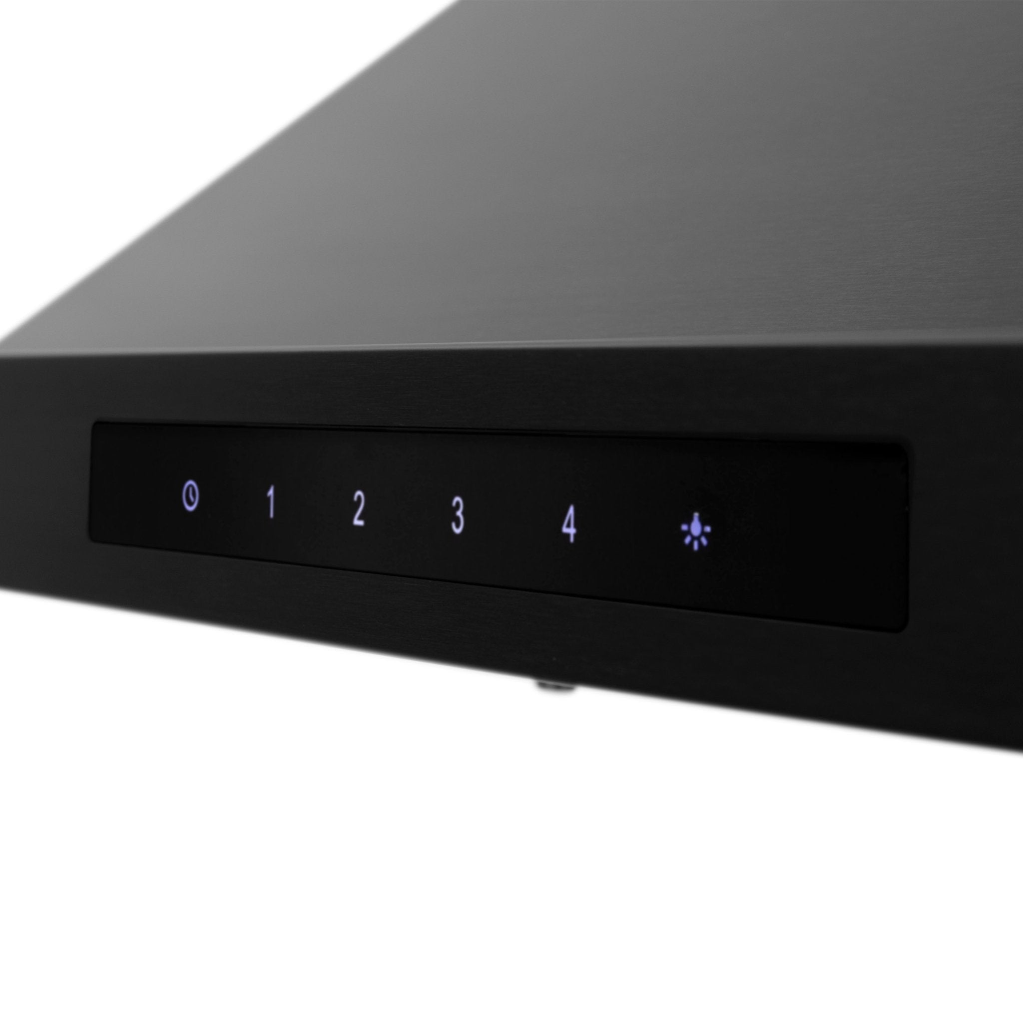 ZLINE 42 in. Wall Mount Range Hood Convertible Vent 400 CFM Black Stainless Steel Crown Molding (BSKBNCRN-42)