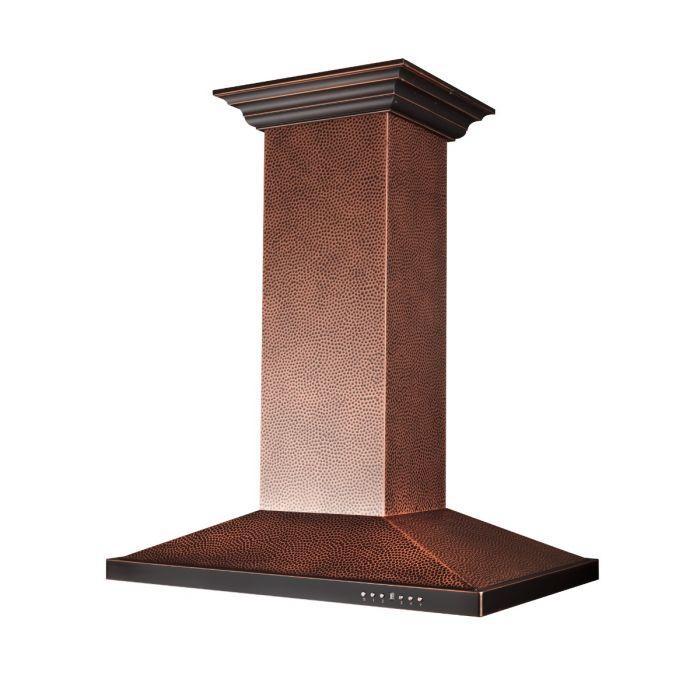 ZLINE 30 in. Island Range Hood, Hand-Hammered Copper Finish, 30 Inch Kitchen Vent Hood (8GL2Hi-30)