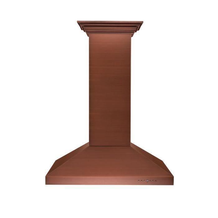 ZLINE 36 in Island Range Hood Copper Finish 4-Speed Fan LED Lighting 400 CFM (8KL3iC-36)