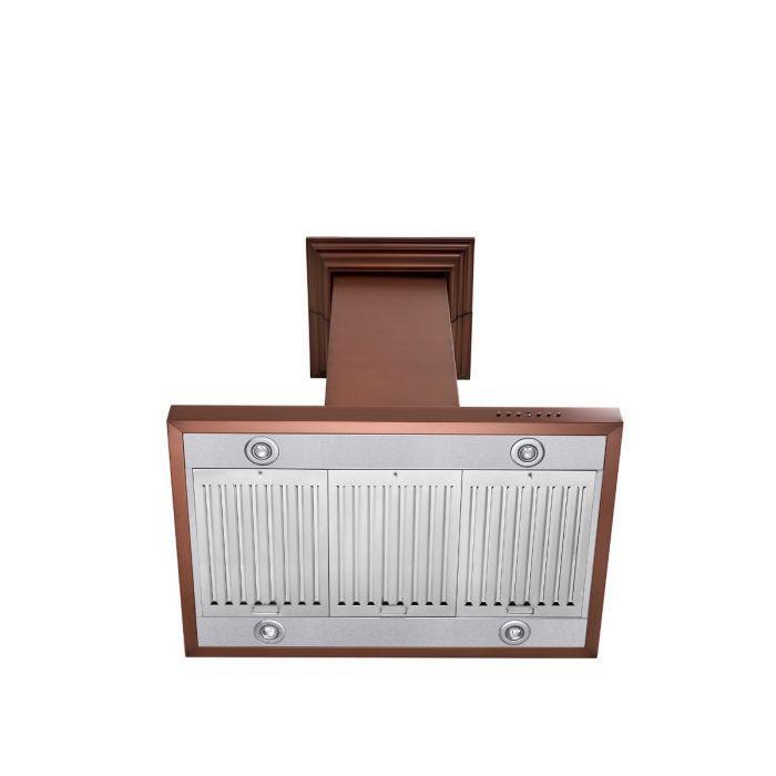 ZLINE 36 in Island Range Hood Copper Finish 4-Speed Fan LED Lighting 400 CFM (8KL3iC-36)