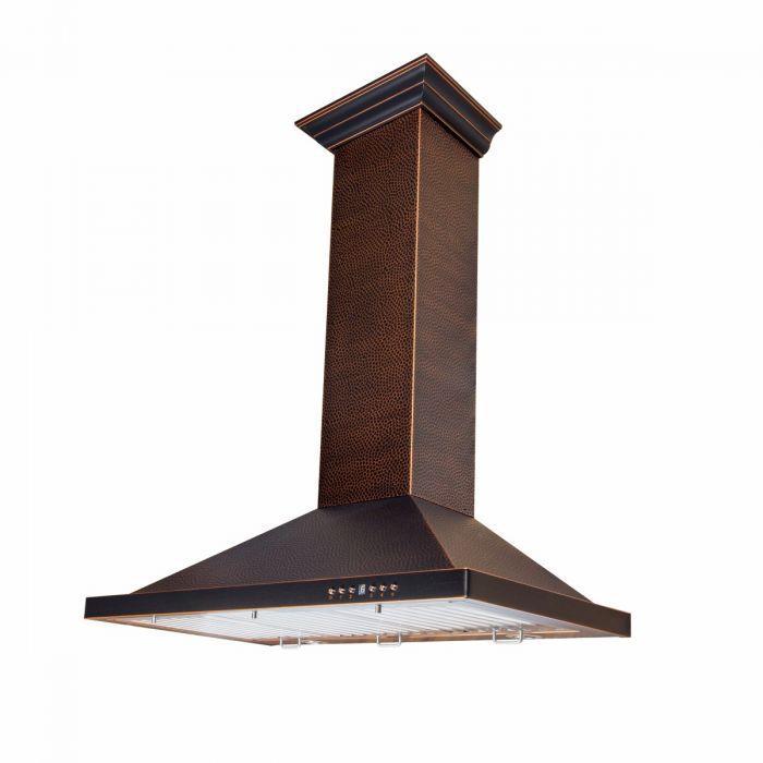 ZLINE 30 in Wall Mount Range Hood Hand-Hammered Copper Finish Stainless Steel 400 CFM (8KBH-30)