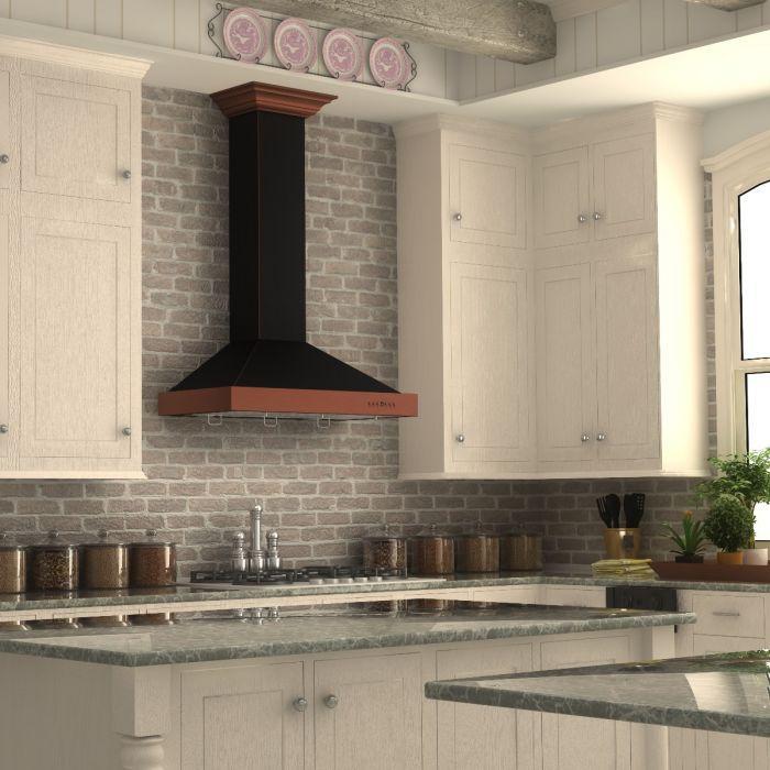 ZLINE 30 Inch Wall Mount Range Hood Oil-Rubbed Bronze Finish 4-Speed Fan LED Lighting (KB2-BCXXX-30)