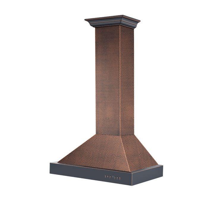 ZLINE 30 in. Wall Mount Range Hood Hand-Hammered Copper Finish 700 CFM (KB2-HBXXX-30)