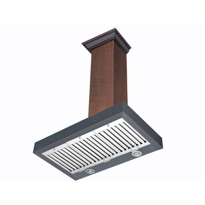 ZLINE 36 in. Wall Mount Range Hood Hand-Hammered Copper Finish 400 CFM KB2-HBXXX-36