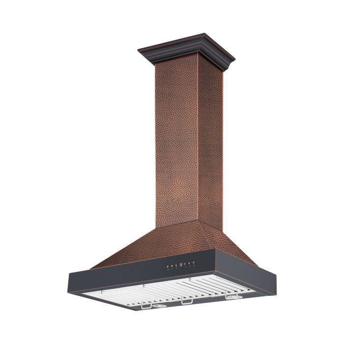 ZLINE 30 in. Wall Mount Range Hood Hand-Hammered Copper Finish 700 CFM (KB2-HBXXX-30)