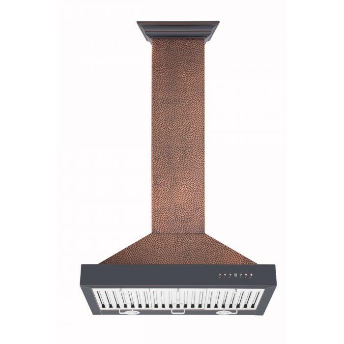 ZLINE 36 in. Wall Mount Range Hood Hand-Hammered Copper Finish 400 CFM KB2-HBXXX-36