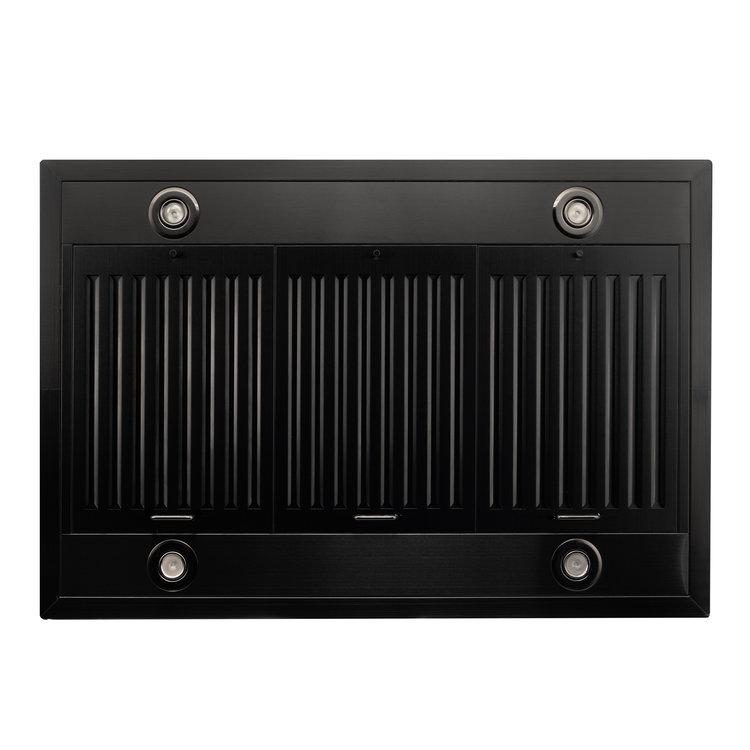 ZLINE 48 in. Island Mount Range Hood CrownSound Black Stainless Steel Built-In Bluetooth Speakers (BSGL2iNCRN-BT-48)