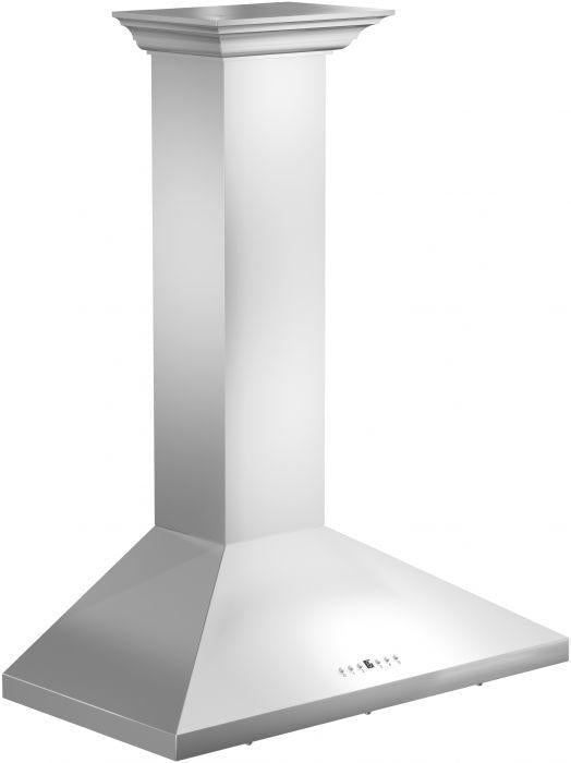 ZLINE 36 in. Wall Mount Range Hood Convertible Vent Stainless Steel with Crown Molding (KL2CRN-36)