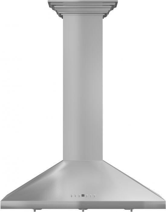 ZLINE 48" Wall Mount Range Hood Convertible Vent Stainless Steel with Crown Molding (KL2CRN-48)