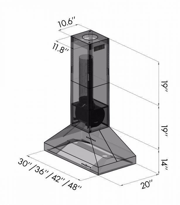 ZLINE 48 in. Island Range Hood Stainless Steel 700 CFM (597i-48)