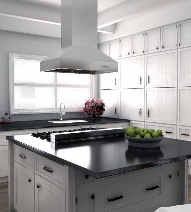 ZLINE 36 in. Island Range Hood Stainless Steel Remote Dual Blower 697i-RD-36
