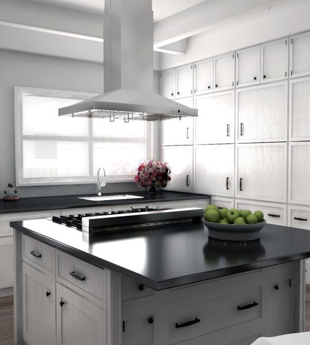 ZLINE 36 in. Island Range Hood Stainless Steel 400 CFM LED Lighting (GL2i-36)