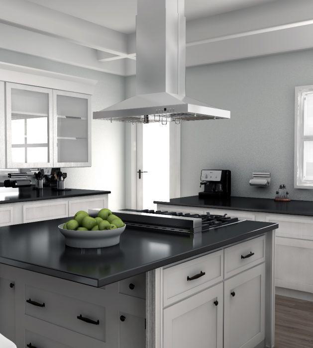 ZLINE 36 in. Island Range Hood Stainless Steel 400 CFM LED Lighting (GL2i-36)