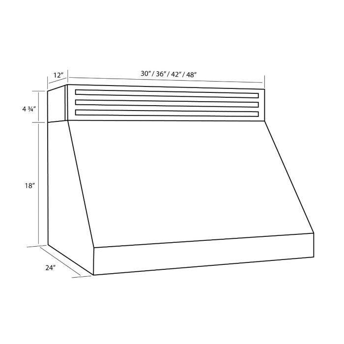 ZLINE 48 in Under Cabinet Range Hood Stainless Steel Recirculating Ventilation LED Lighting (RK523-48)