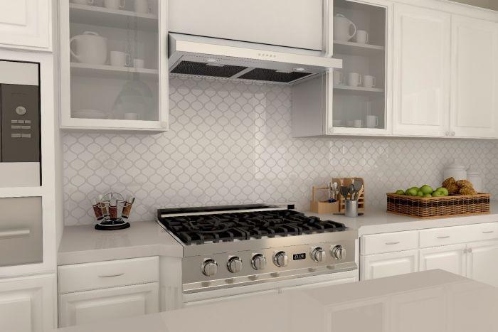 ZLINE 30 in. Under Cabinet Range Hood Stainless Steel 400 CFM LED Lighting Dishwasher-Safe Filters (615-30)