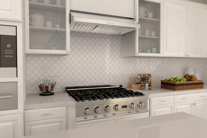 ZLINE 30 Inch Under Cabinet Range Hood Stainless Steel 400 CFM LED Lighting Baffle Filters (623-30)