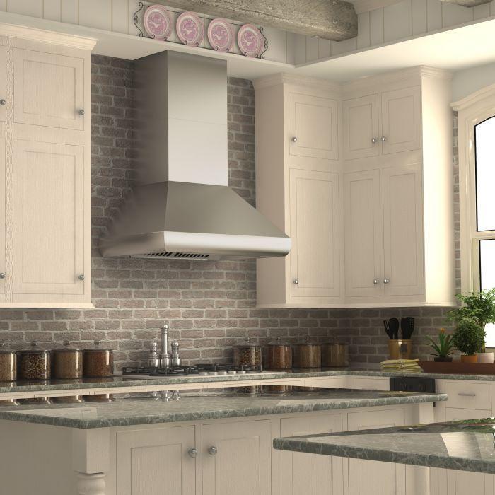 ZLINE 36 in. Wall Mount Range Hood 400 CFM Convertible Vent Stainless Steel (587-36)