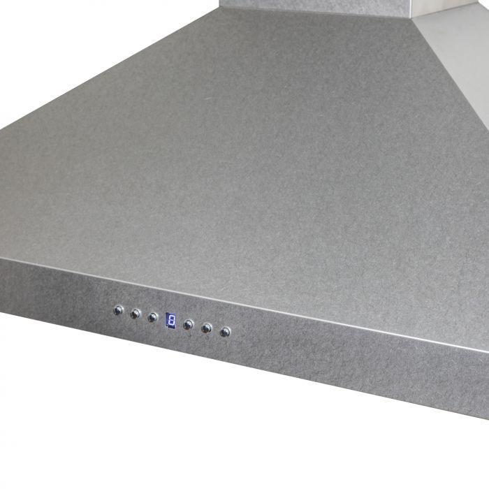 ZLINE 36 in Wall Mount Range Hood Convertible Vent Satin Stainless Steel 400 CFM LED Lighting Baffle Filters (8KL3S-36)