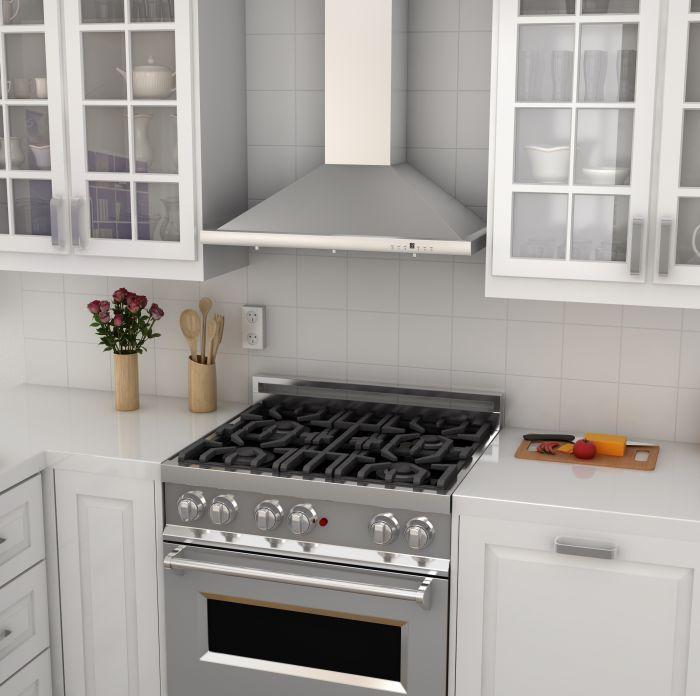 ZLINE 42 Inch Wall Mount Range Hood Convertible Vent Stainless Steel 400 CFM KB-42