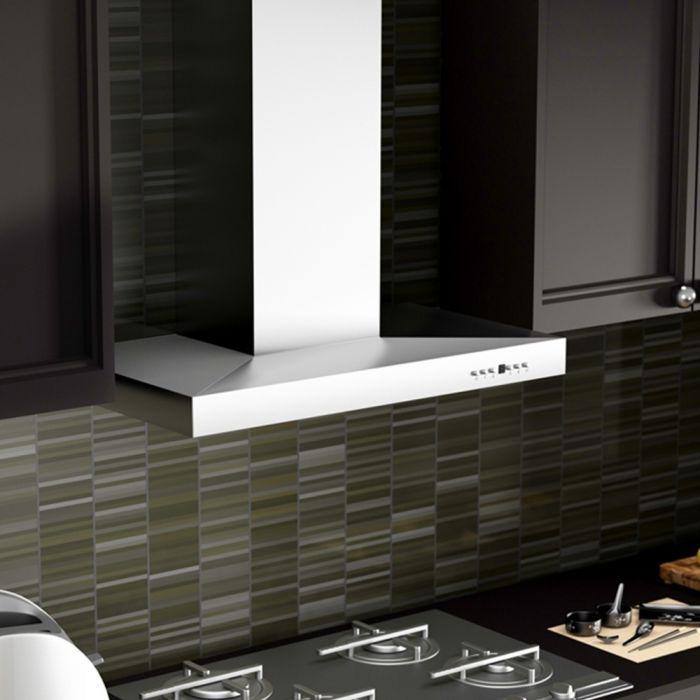 ZLINE 30 in. Wall Mount Range Hood Stainless Steel Convertible Vent 4-Speed Fan (KE-30)