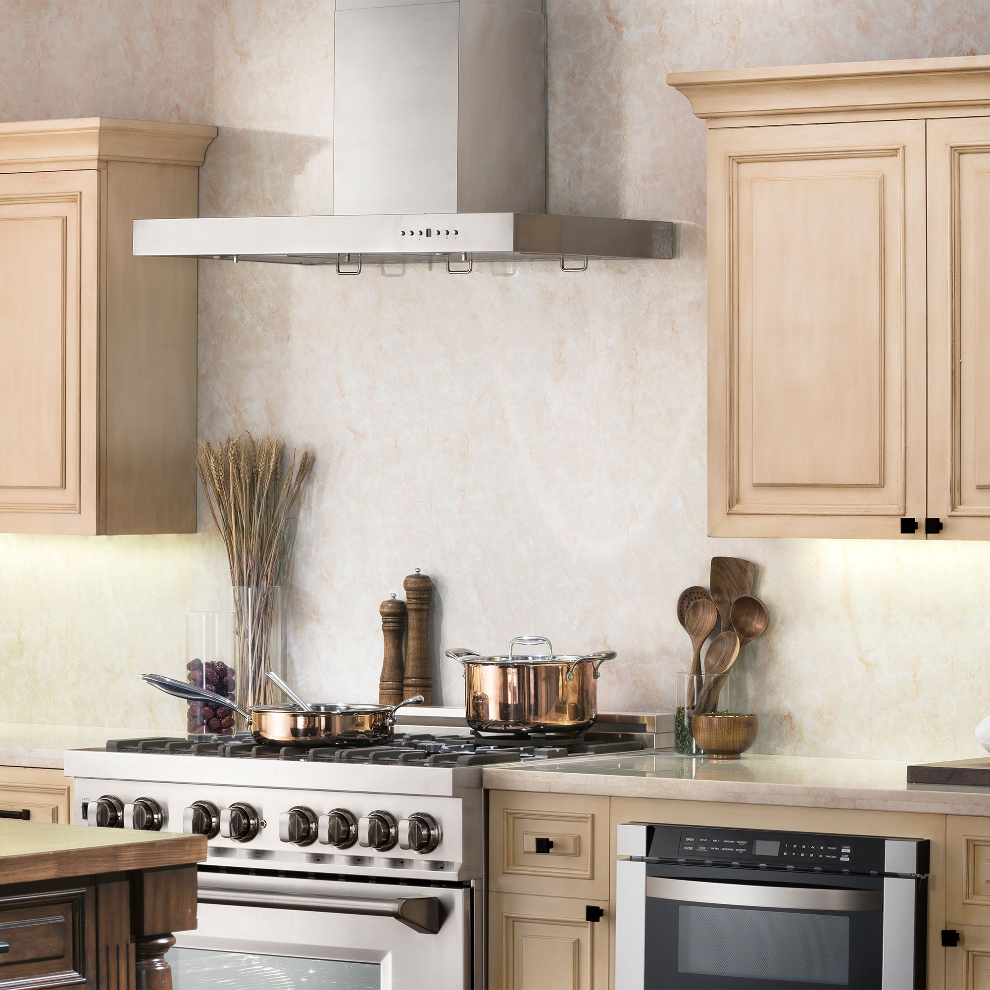 ZLINE 30 in. Wall Mount Range Hood Stainless Steel Convertible Vent 4-Speed Fan (KE-30)