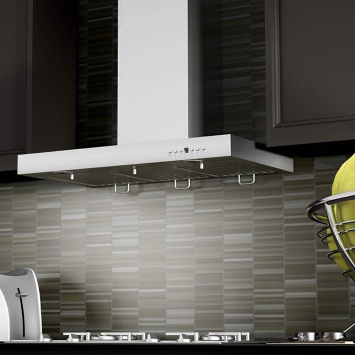 ZLINE 30 Inch Wall Mount Range Hood Stainless Steel Convertible Vent Crown Molding (KECRN-30)
