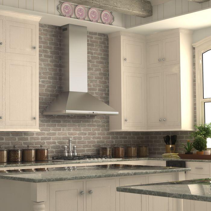 ZLINE 30 Inch Wall Mount Range Hood Stainless Steel 400 CFM Convertible Ventilation (KF1-30)