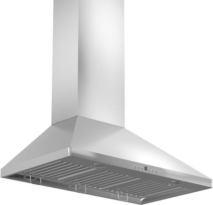 ZLINE 36 in. Wall Mount Range Hood Stainless Steel 4-Speed Fan LED Lighting (KF1-36)