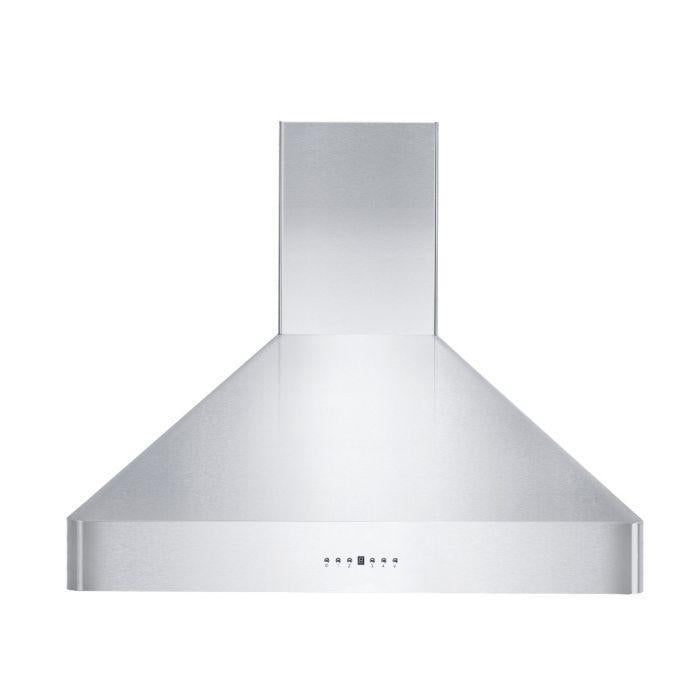 ZLINE 36 Inch Wall Mount Range Hood Stainless Steel Indoor 400 CFM LED Lighting Baffle Filters (KF2-36)