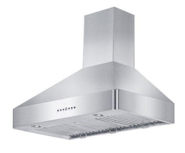 ZLINE 36 Inch Wall Mount Range Hood Stainless Steel Indoor 400 CFM LED Lighting Baffle Filters (KF2-36)