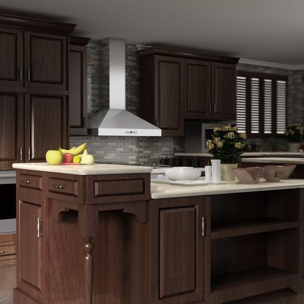 ZLINE 48 Inch Wall Mount Range Hood Convertible Vent Stainless Steel 4-Speed 700 CFM (KL3-48)
