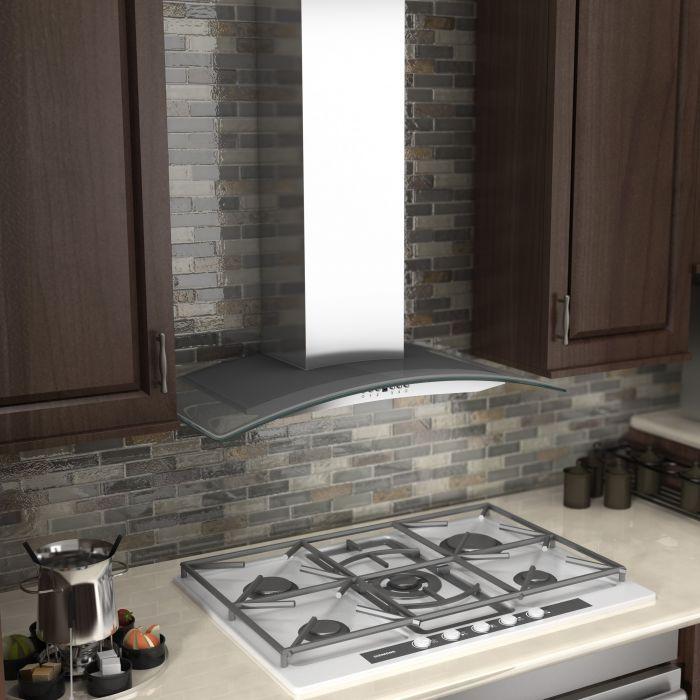 ZLINE 30 in. Wall Mount Range Hood Convertible Vent Stainless Steel & Glass (KN4-30)