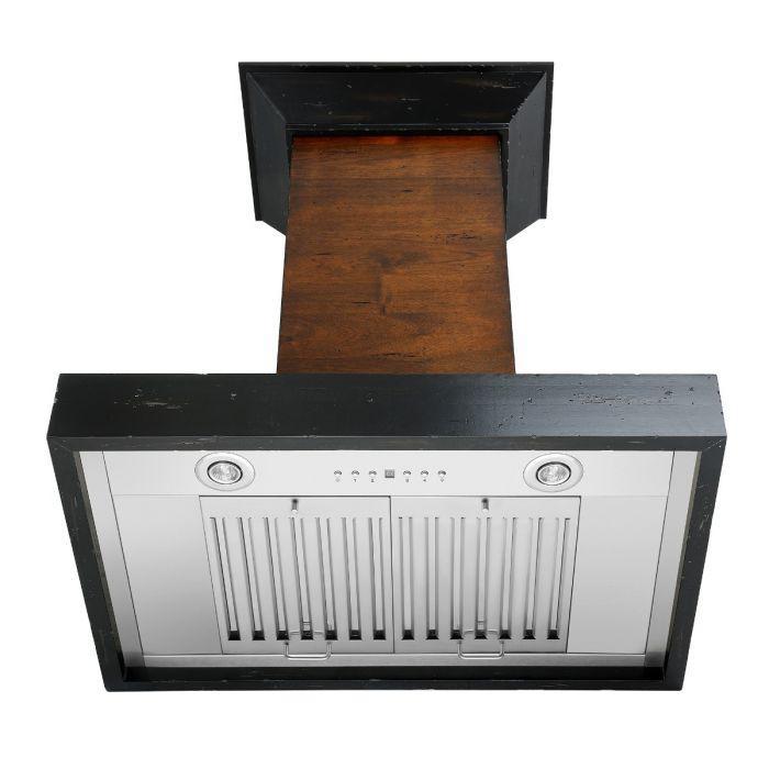 ZLINE 48 in. Wall Mount Range Hood in Antigua Wood and Walnut Finish, KBAR-48